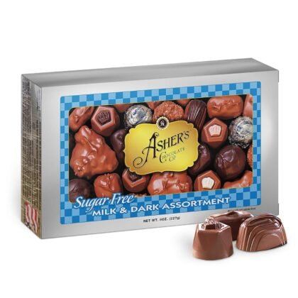 Asher's Sugar Free Chocolate Candy Assortment - Kosher, Milk & Dark Chocolates (15 pieces, 8 oz.)