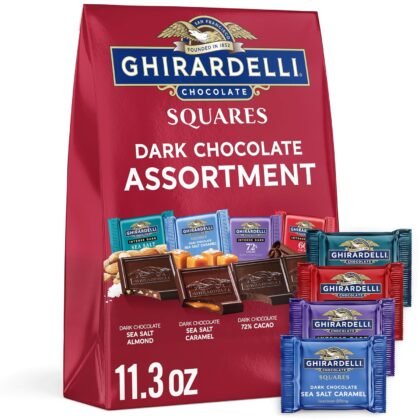 GHIRARDELLI Dark Chocolate SQUARES Assortment, 11.3 oz Bag Premium Assorted Dark Chocolate Candy Individually Wrapped