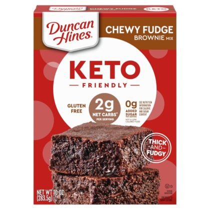 Duncan Hines Keto Friendly Brownie Mix, Chewy Fudge, Zero Added Sugar, Gluten Free, 10 oz.