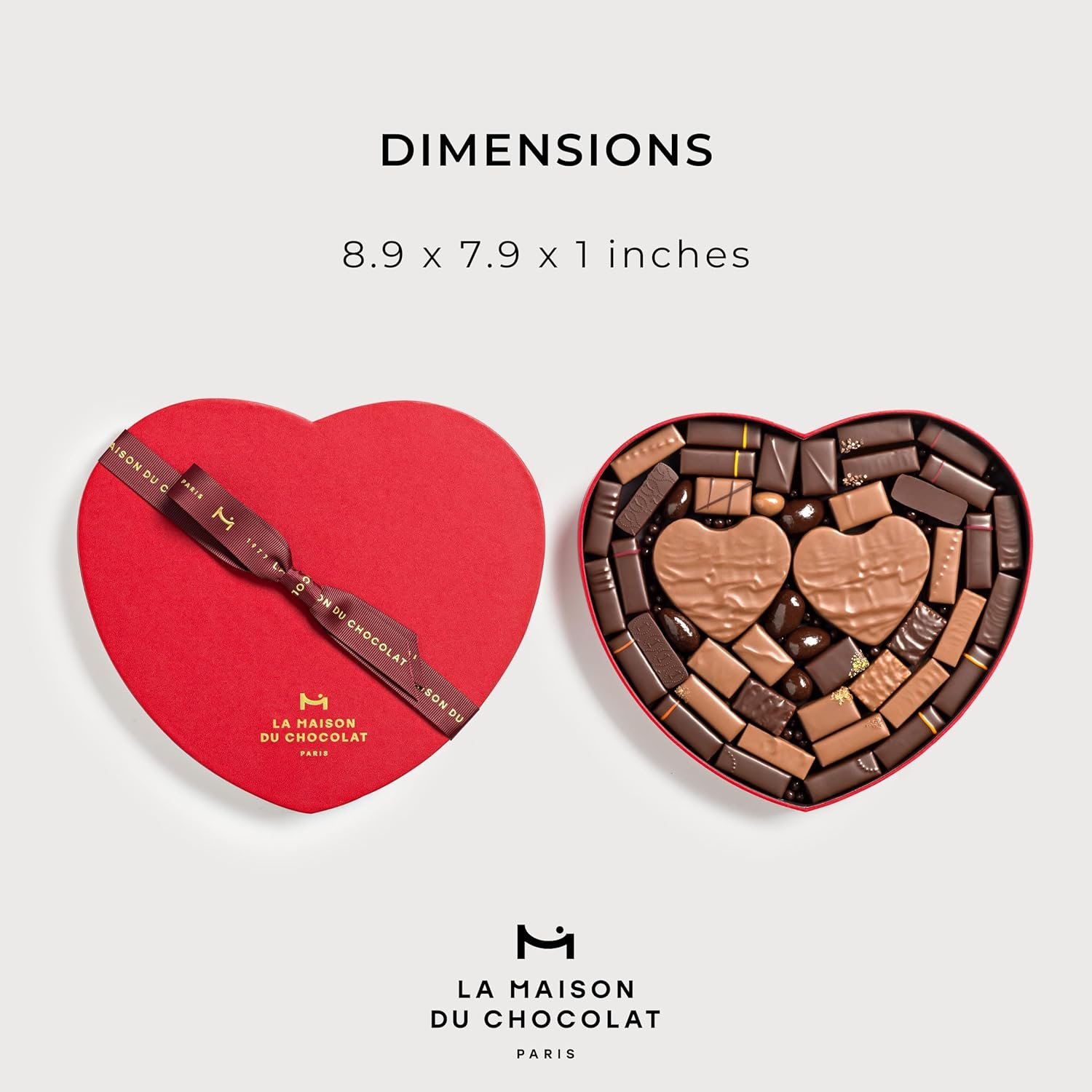 LA MAISON DU CHOCOLAT Heart Gift Box, Valentine's Day Luxury Heart Chocolate Gift Box for Romantic Gifting, Gourmet Milk and Dark French Chocolate (Large) - Image 6