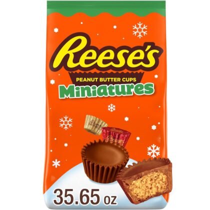 REESE'S Miniatures Milk Chocolate Peanut Butter Cups, Christmas Candy Bag, 35.65 oz