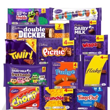 AMBARII Cadbury Chocolate Gift Box, Bulk Chocolate Bars and Bags of Cadbury Chocolate Favourites (60 Bars), Pack of 60, gift hamper