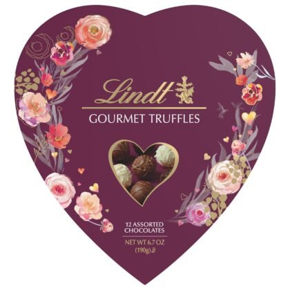 Lindt Valentine's Gourmet Truffles Assorted Chocolate Candy Heart, 6.7 oz.