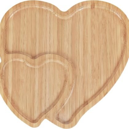 Heart Shaped Charcuterie Board, Heart Cutting Board Serving Platter Valentines Cheese Tray for Valentine's Day Decor Kitchen Accessories 10.63" L x 10.63" W