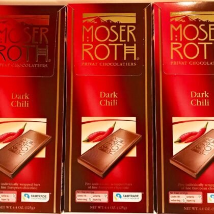 Moser Premium Fine German Chili / Dark Chocolate Bars.(3 Pack) by Moser Roth