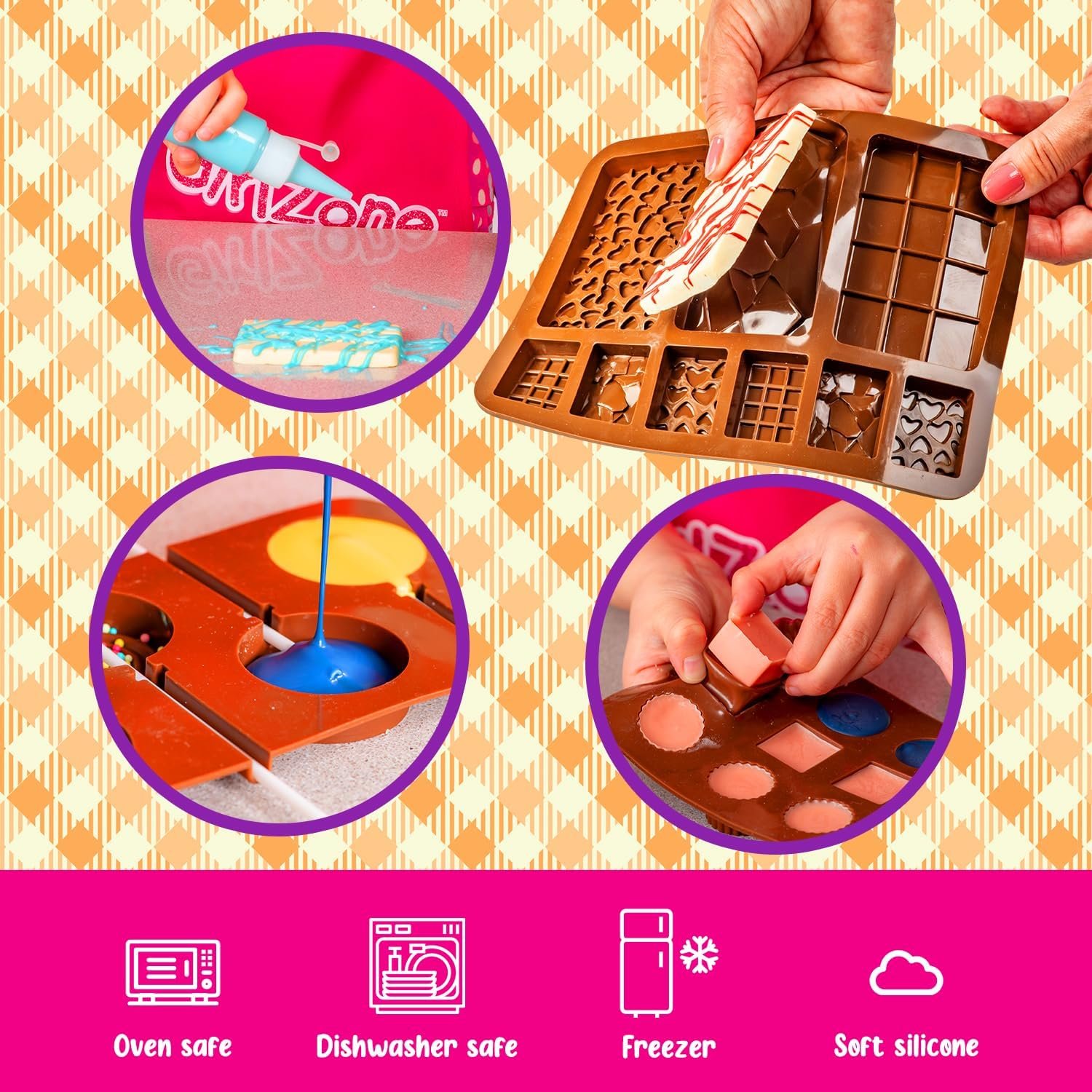 GirlZone Little Choco Delights Maker Kit, Chocolate Making Set for Kids with Candy Bar Molds, Lolly Sticks & Wrappers, Fun Creative Activity, Easter & Birthday Gift for Girls Ages 8+ - Image 4