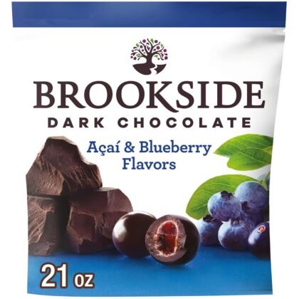 BROOKSIDE Dark Chocolate, Acai and Blueberry Flavored Snacking Chocolate Bag, 21 oz