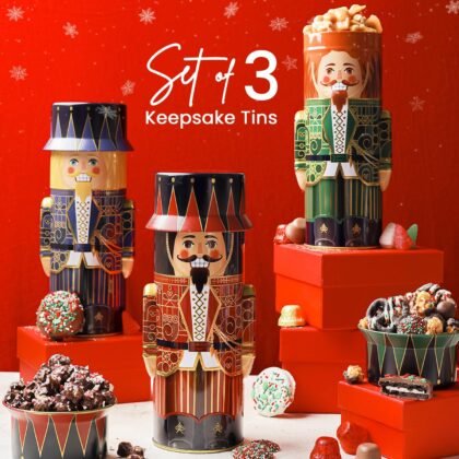 BONNIE AND POP - Christmas Gift Baskets - Chocolate, Cookies, Gourmet, Snacks, Candy Brittle, Food, Holiday Care Package for Families, Friends, College, Office, Men, Women, Students,Her, Mom Him Stocking Stuffer Idea