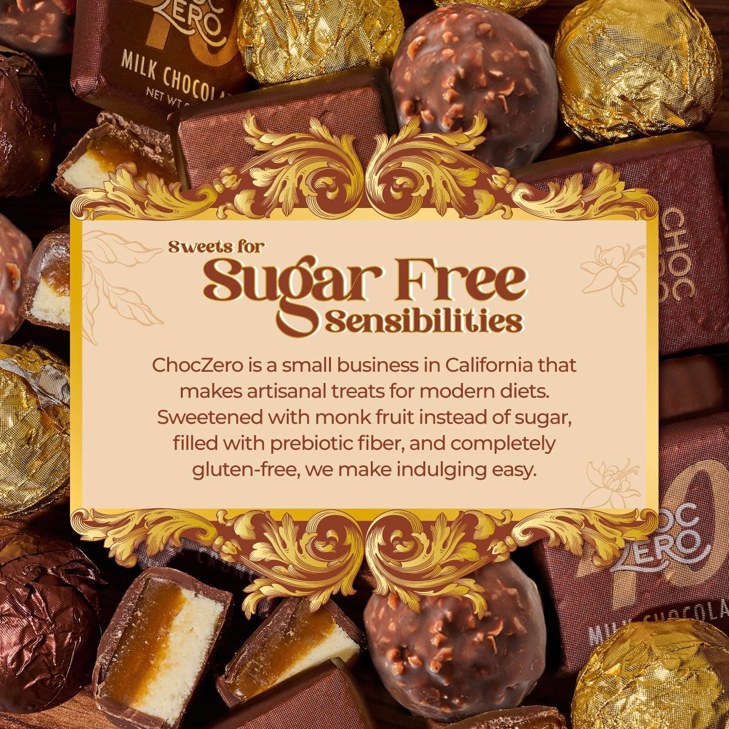 ChocZero Milk Chocolate Hazelnut Truffles, Zero Added Sugar, Gluten Free, Keto Holiday Gift, High Fiber, 16 Individually Wrapped Pieces, 8.5 Ounce (Pack of 1) - Image 5