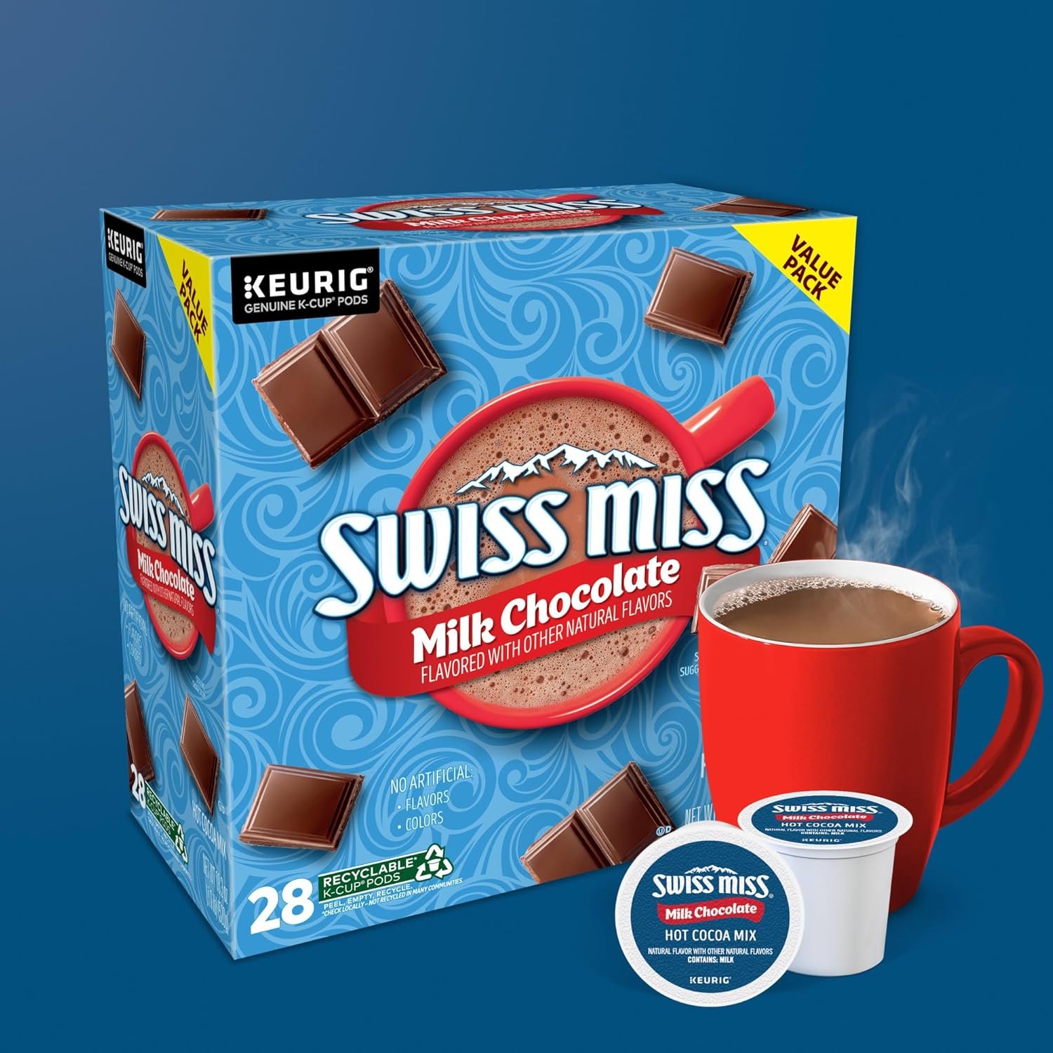Swiss Miss Milk Chocolate Hot Cocoa Keurig Single-Serve K Cup Pods, 28 Count - Image 8