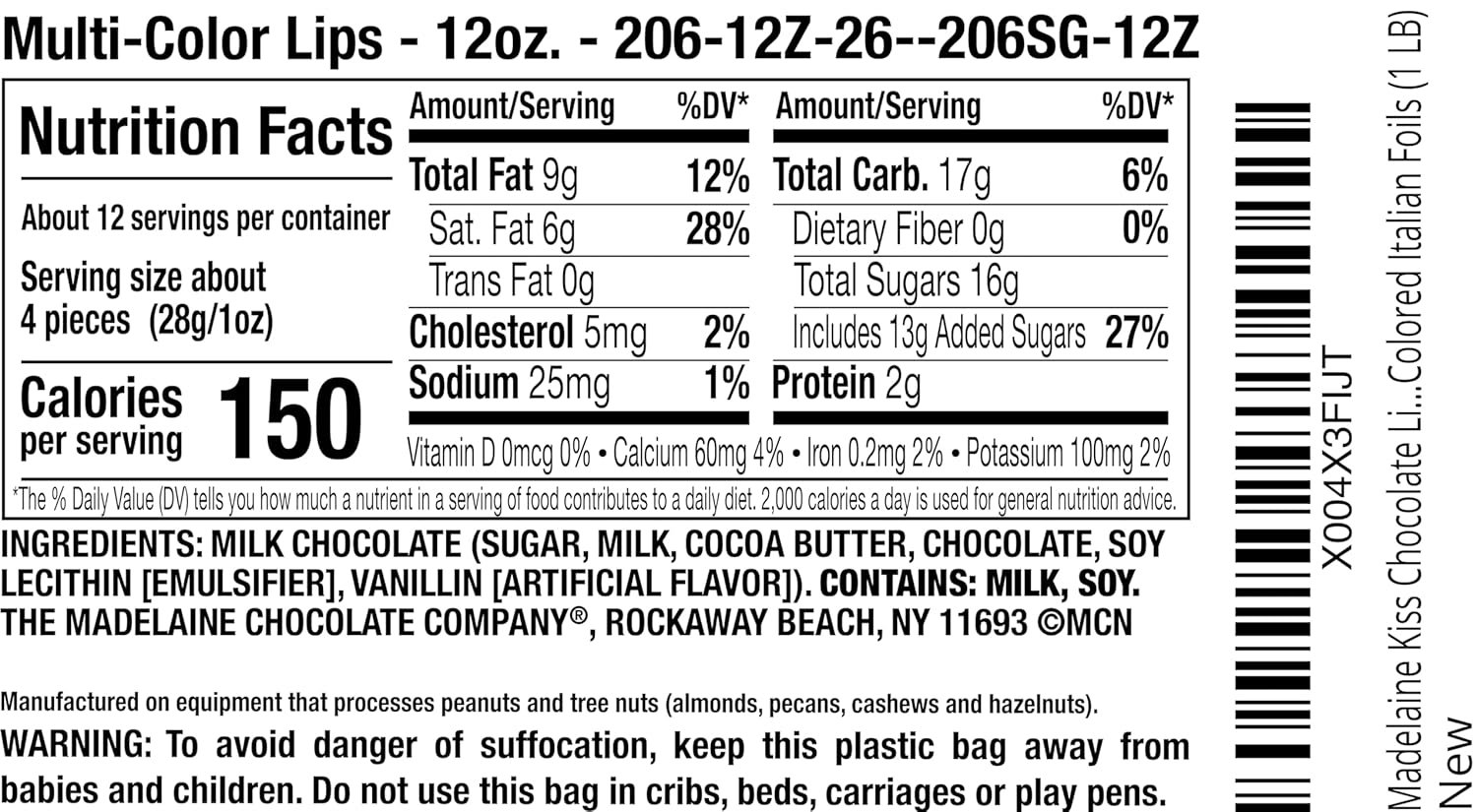 Madelaine Milk Chocolate Lips Candy - Individually Wrapped Valentine’s Day Chocolate Treats, Bulk Valentines Candy for Kids Classroom, Gifts for Him & Her, 12 Oz - Image 2