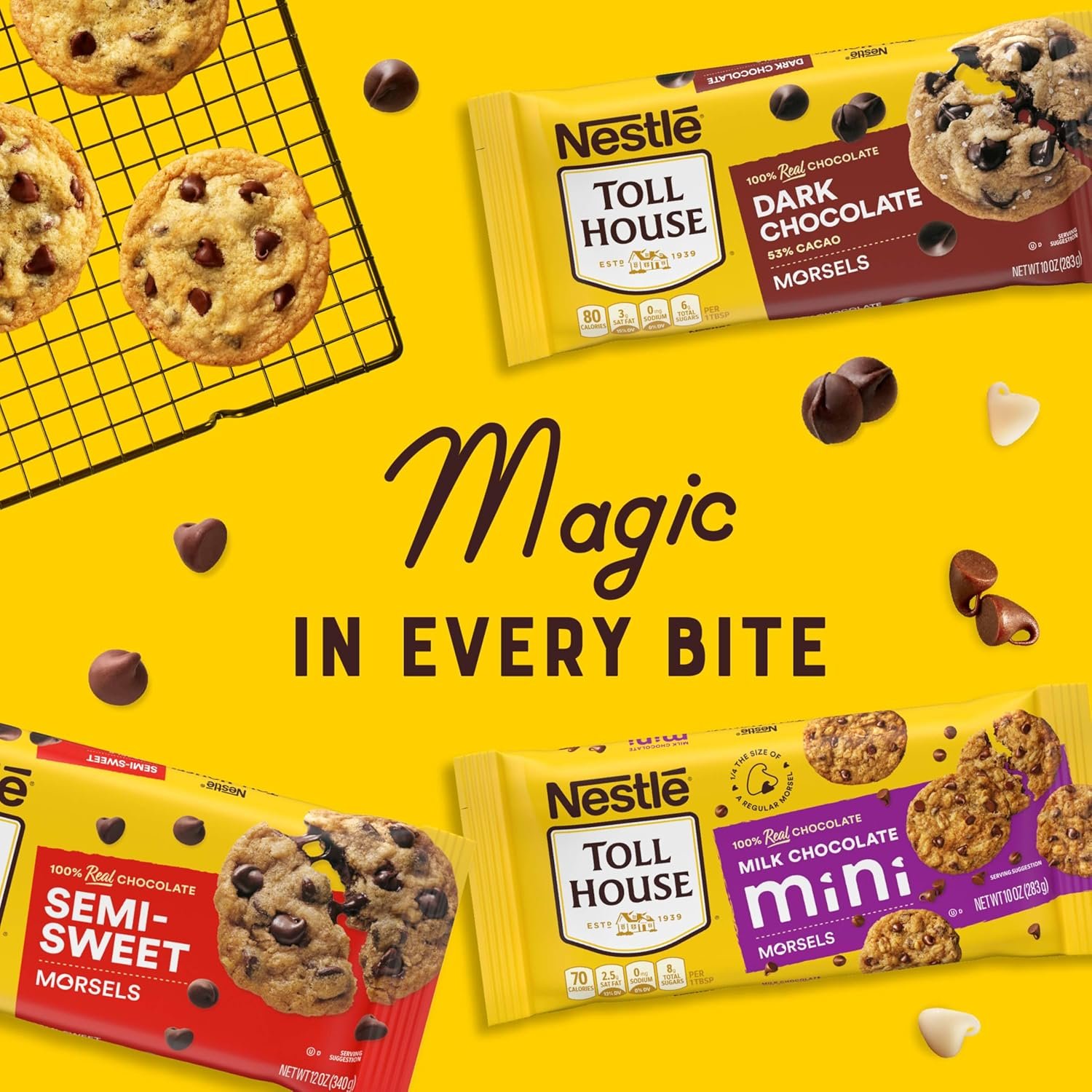 Nestle Toll House Semi-Sweet Chocolate Morsels, Chocolate Chips, Gluten Free 12 oz - Image 7