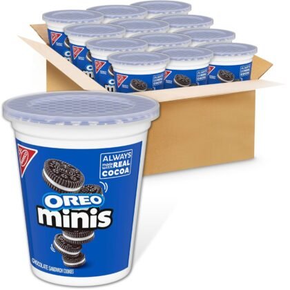 OREO Minis Chocolate Sandwich Cookies, 12 - 3.5 oz Snack Cups