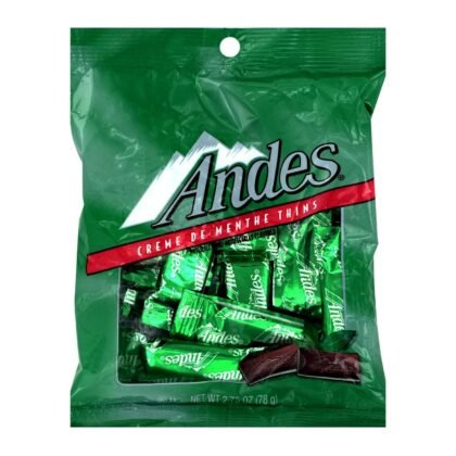 Andes (1) Bag Creme De Menthe Thins - Individually Wrapped Mint & Dark Chocolate Candy Pieces - Peanut Free & Gluten Free - Net Wt. 2.75 oz