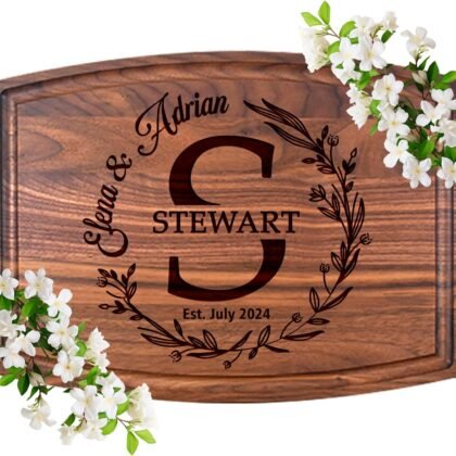 Personalized Cutting Board – Custom Cutting Board Wood Engraved Charcuterie Board, Unique Gift for Wedding, Anniversary, Bridal Shower, Couples, Christmas, Parents & Housewarming