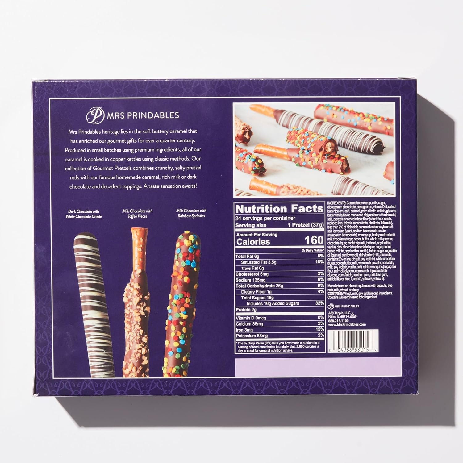 Mrs Prindables 24 Chocolate Dipped Caramel Pretzel Rods - Image 2