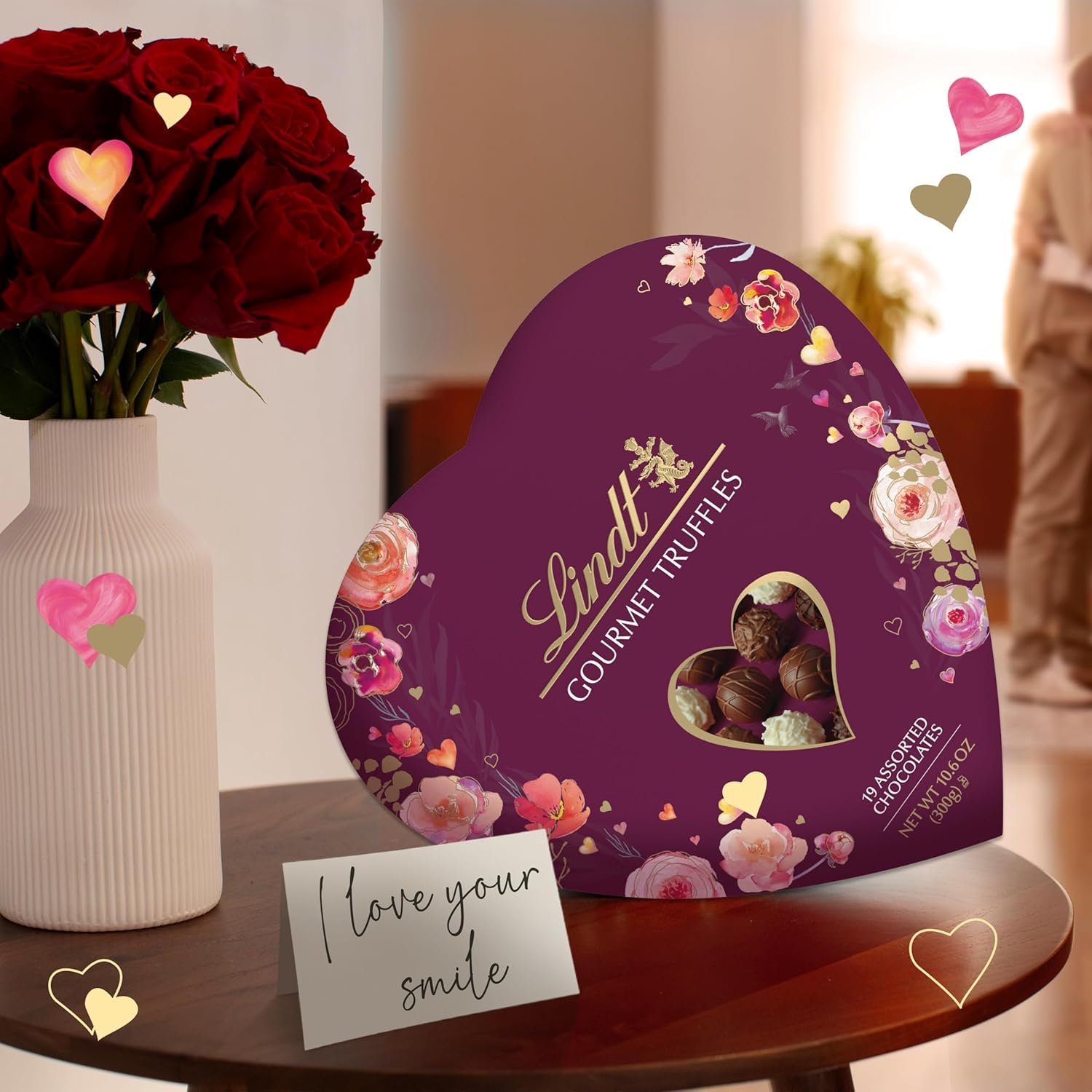 Lindt Valentine's Gourmet Truffles Assorted Chocolate Candy Heart, 10.6 oz. - Image 3