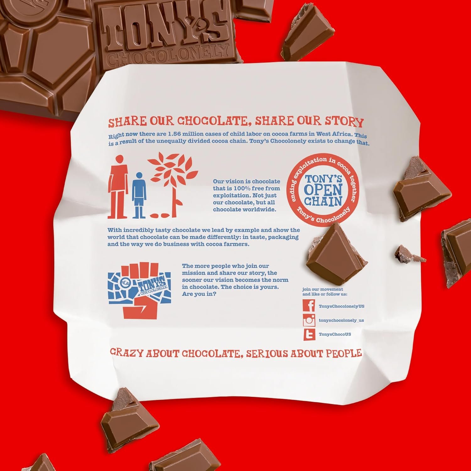 Tony’s Chocolonely Belgian Milk Chocolate Candy Bar, Pure Chocolate Bar for Snacks, Party Favors, Gifts, or Gift Basket, 32% Cacao, Made From Quality Fairtrade Cocoa, 6.35 Oz - Image 6