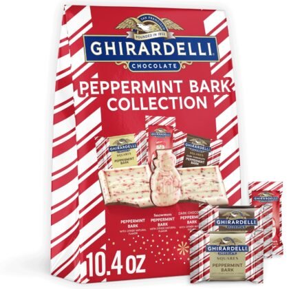 Ghirardelli Peppermint Bark Collection, Holiday Chocolate Assortment, Dark and White Chocolate with Peppermint, 10.4 oz