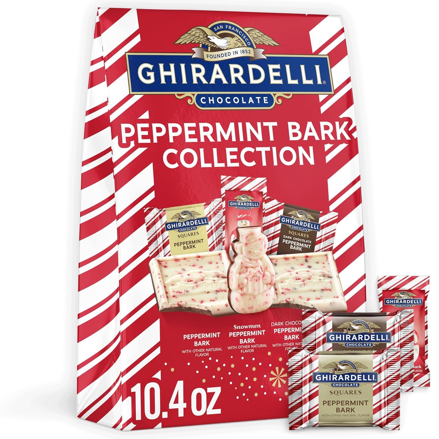 Ghirardelli Peppermint Bark Collection, Holiday Chocolate Assortment, Dark and White Chocolate with Peppermint, 10.4 oz