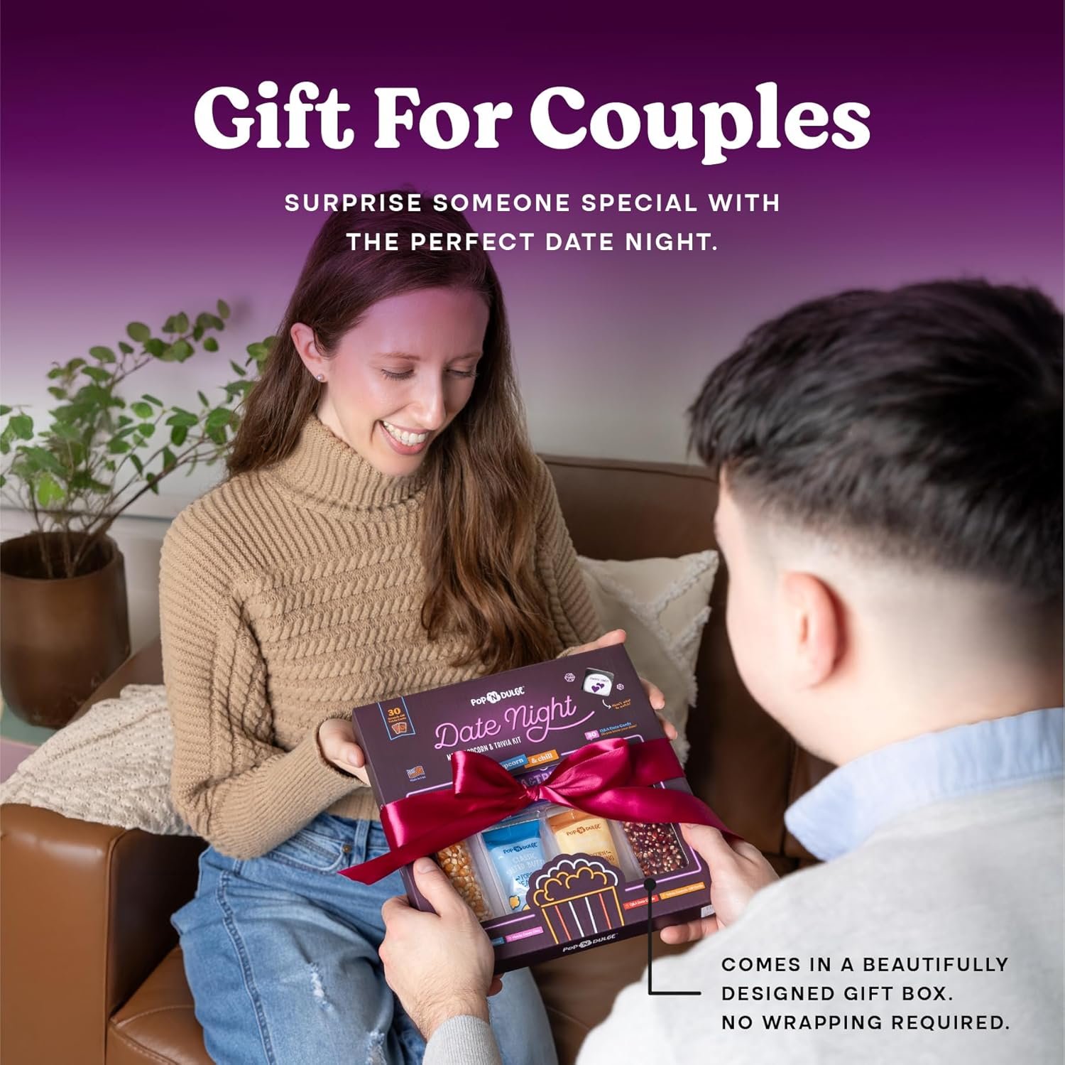 Date Night Scratch Off Cards Movie Popcorn Gift Set, Best Couples Gift Ideas, 30 Date Night Scratch Off Cards, Movie Night Dice Game, Popcorn Kernels & Gourmet Seasoning, Valentines Gifts for Her Him - Image 6