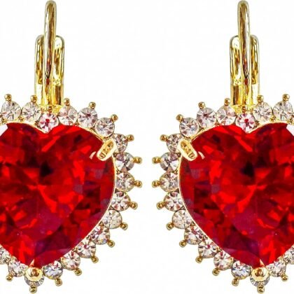 Navachi 18k Gold Plated Multicolor Round Zircon White Crystal Leverback Earrings