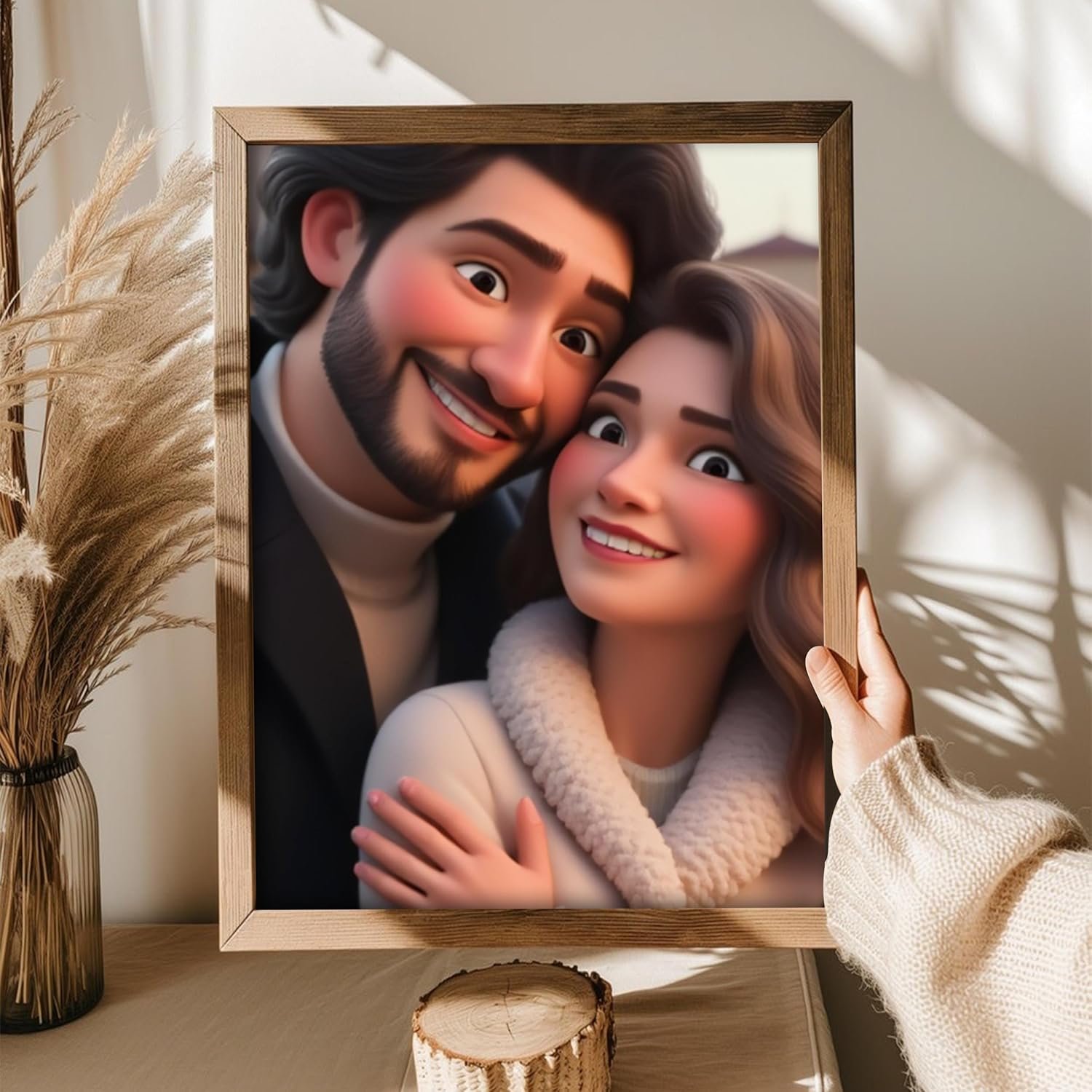 Julyly POD Custom Cartoon Portrait, Custom Couple Portrait Wall Art Print, Portraits from Photo, Personalized Gift for Her, Him, Wife, Husband, Gifts Valentine Birthday Wedding Christmas for Men Women - Image 7