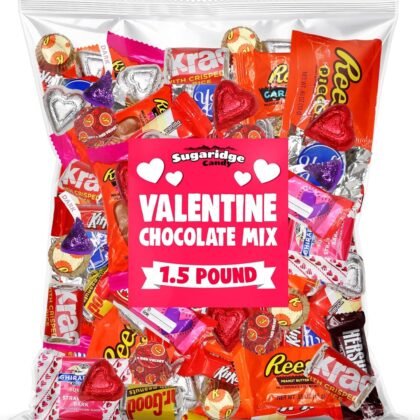 Bulk Valentine’s Day Chocolate Candy Individually Wrapped - 1.5 Pound Assorted Chocolate Candy Variety Pack for Classroom Parties, Gift Bags, Candy Exchanges & Treats