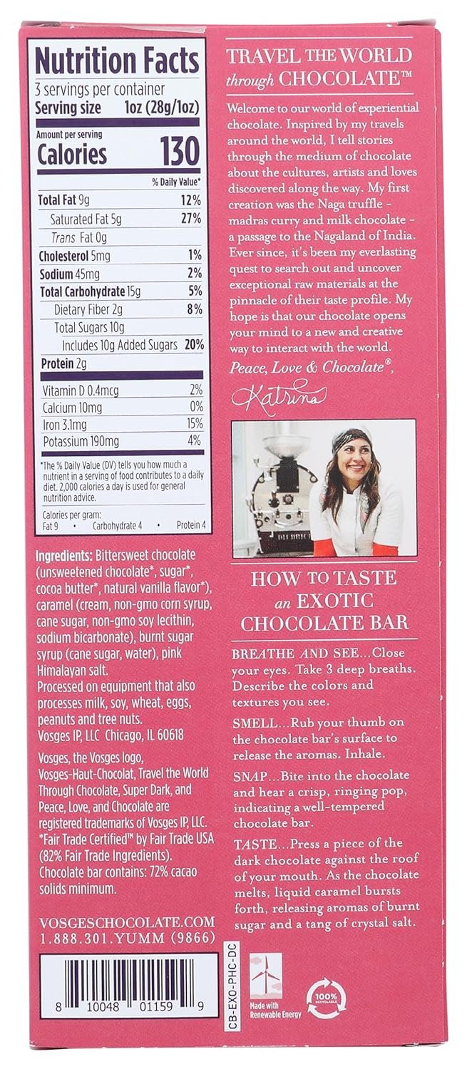 Vosges Haut-Chocolat Pink Himalayan Salt, 3oz Bar - Image 3