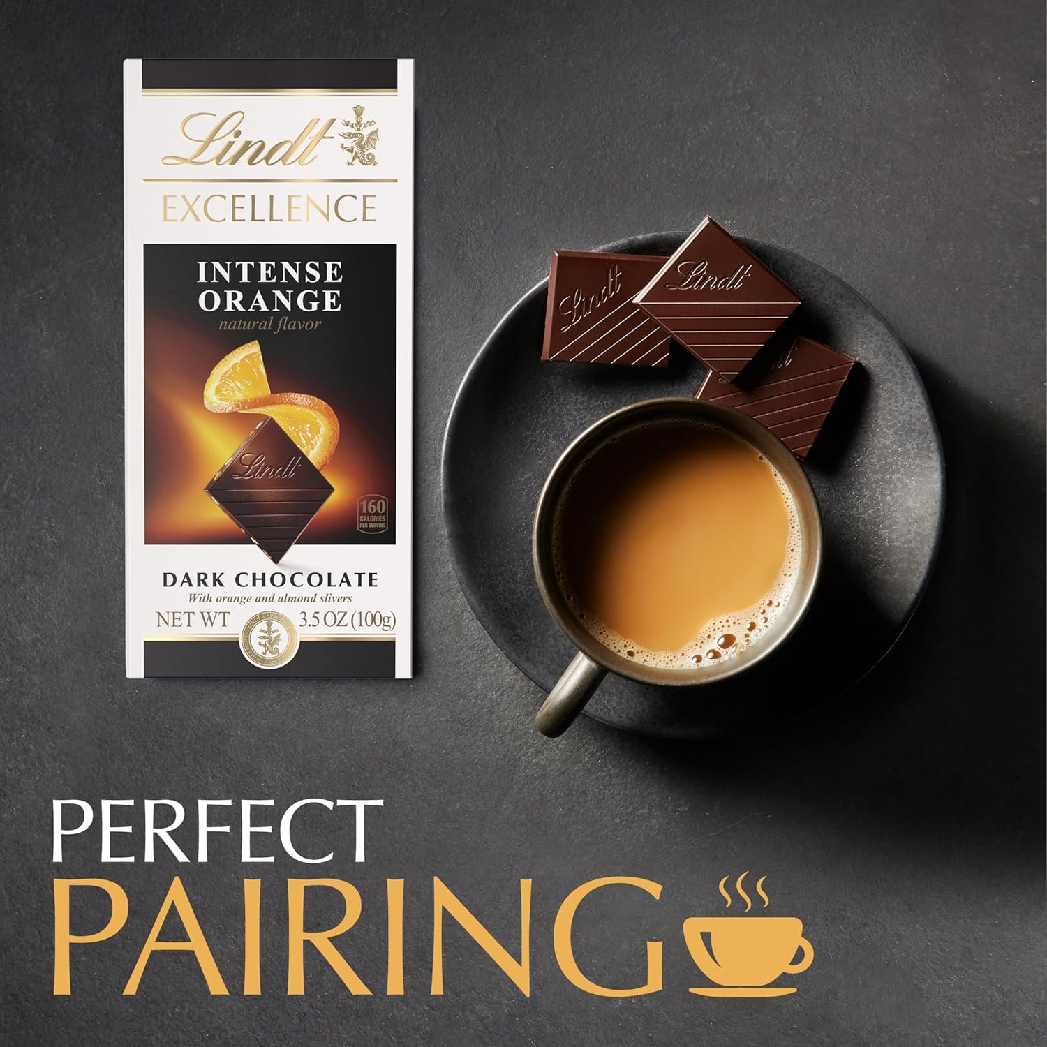 Lindt EXCELLENCE Intense Orange Dark Chocolate Bar, Dark Chocolate Candy with Orange and Almond Slivers, 3.5 oz. (12 Pack) - Image 3