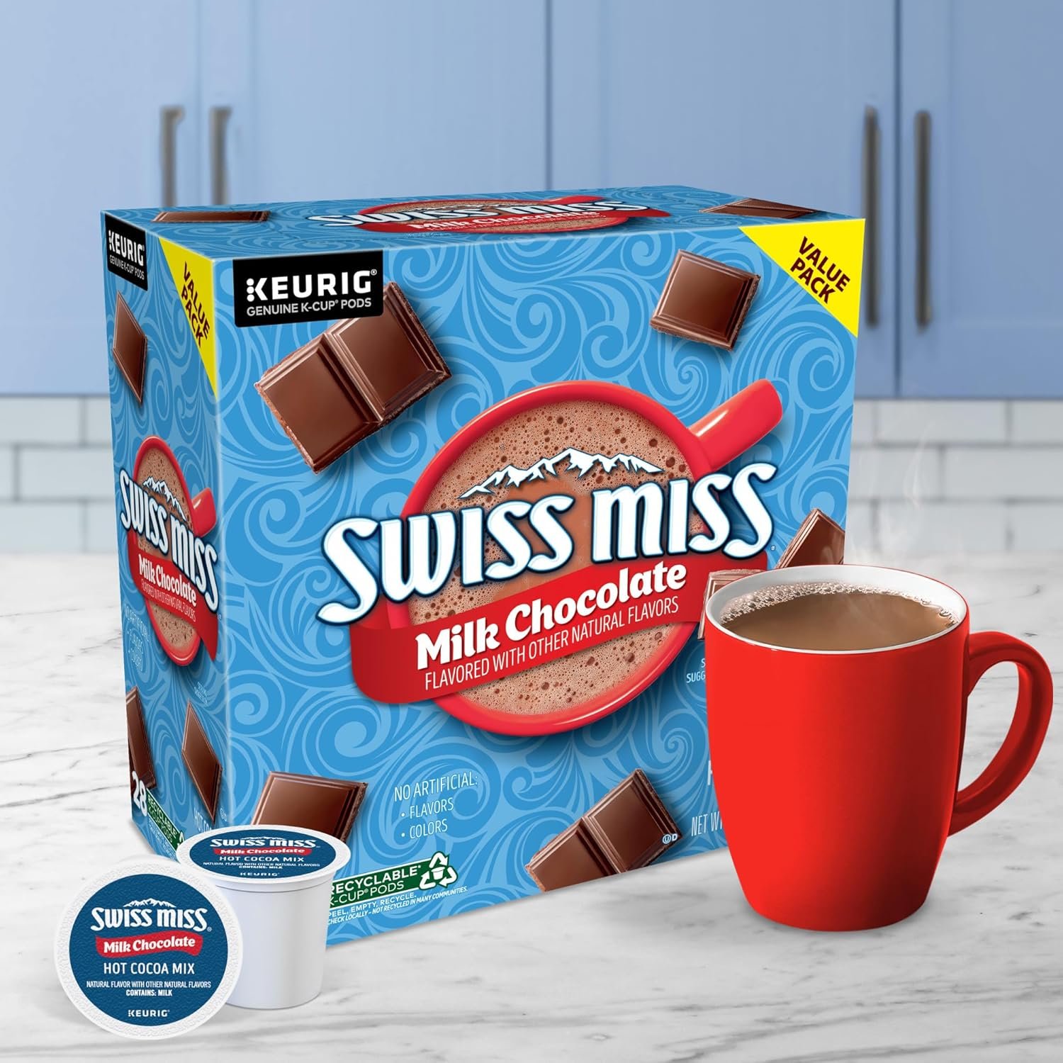 Swiss Miss Milk Chocolate Hot Cocoa Keurig Single-Serve K Cup Pods, 28 Count - Image 9