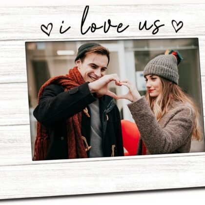 Couples Picture Frame 4x6, Love Wooden Picture Frame for Couples, Couples Wedding Gifts for Him Her Newlyweds Bride Groom, I Love us Decorative Couple Photo Frames for Table Desk Decor