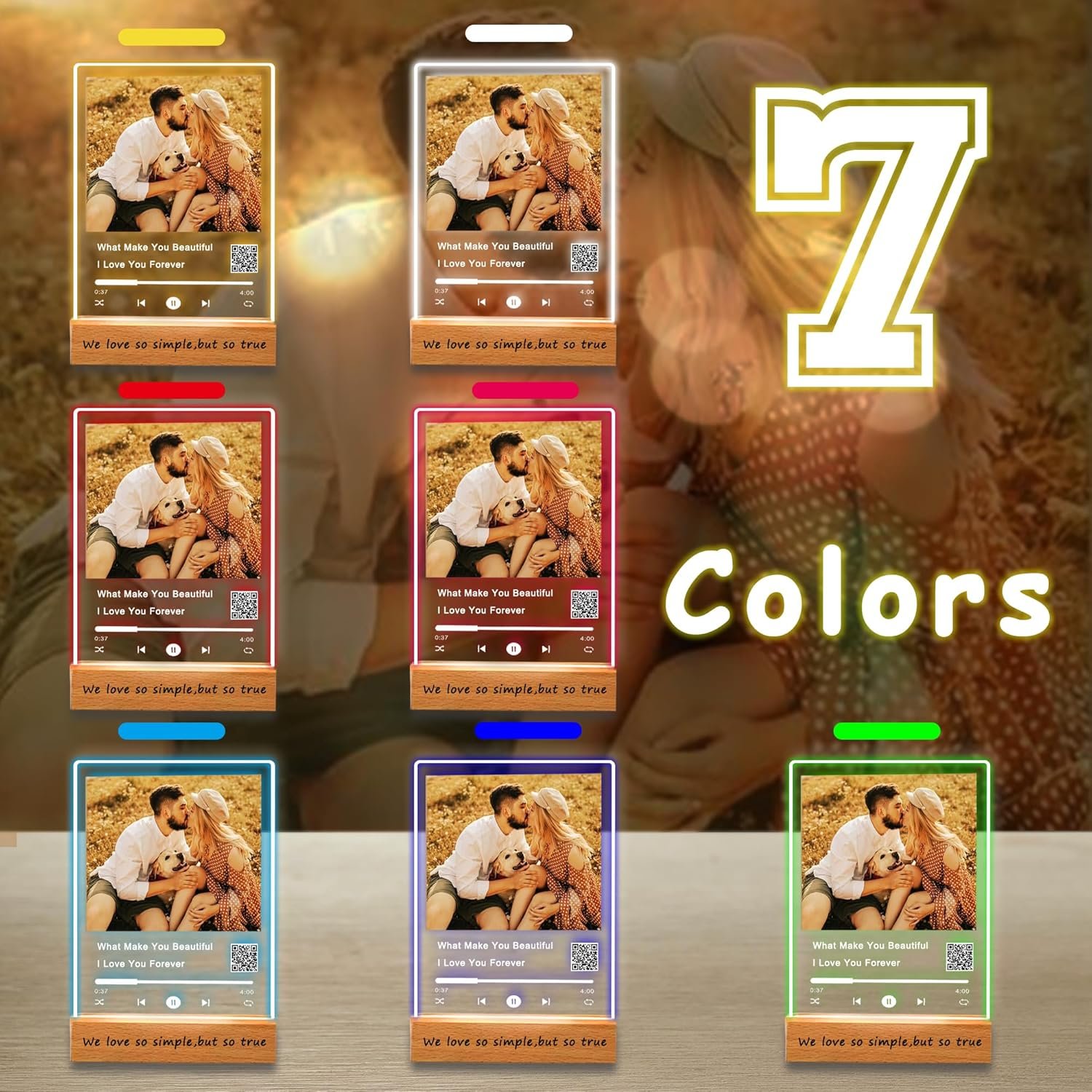 Personalized Acrylic Music Plaque with Wooden, Custom Spotify Plaque with Unique Custom Your Favorite Song & Photo for Boyfriend or Girlfriend, Customized Gifts for Couples, Famlily - Image 4