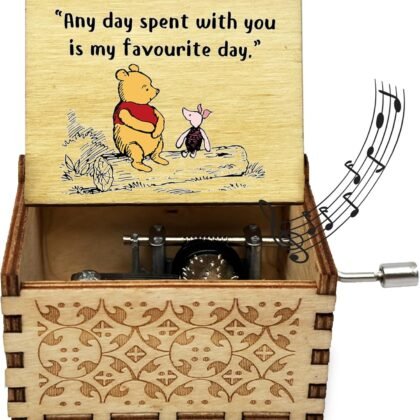 Wood Music Box Gifts for Women, Wife Girlfriend for Christmas Birthday Anniversary, Any Day Spent with You is My Favourite Day.