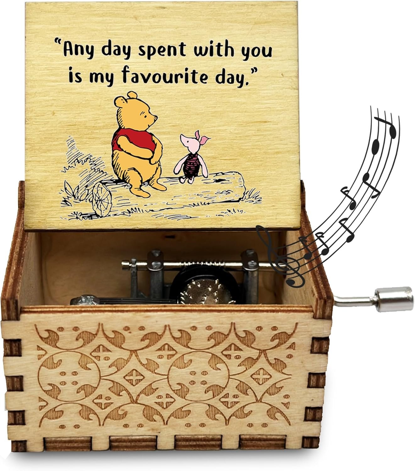 Wood Music Box Gifts for Women, Wife Girlfriend for Christmas Birthday Anniversary, Any Day Spent with You is My Favourite Day.