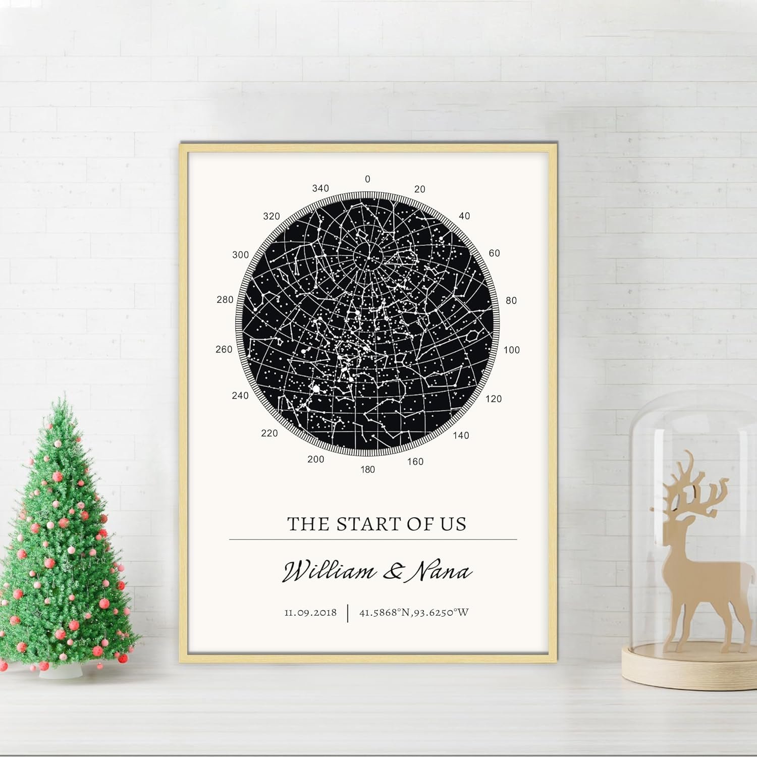 Personalized Star Map - Custom Constellation Map Print, Unframed/Aluminum Alloy framed- Special Occasion Star Chart Wall Art- Great Anniversary, Engagement, Newborn, Wedding Romantic Gift - Image 6