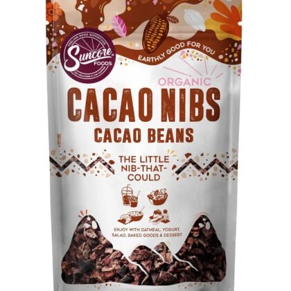 Suncore Foods Organic Cacao Nibs, Gluten-Free, Non-GMO, 8oz (1 Pack)