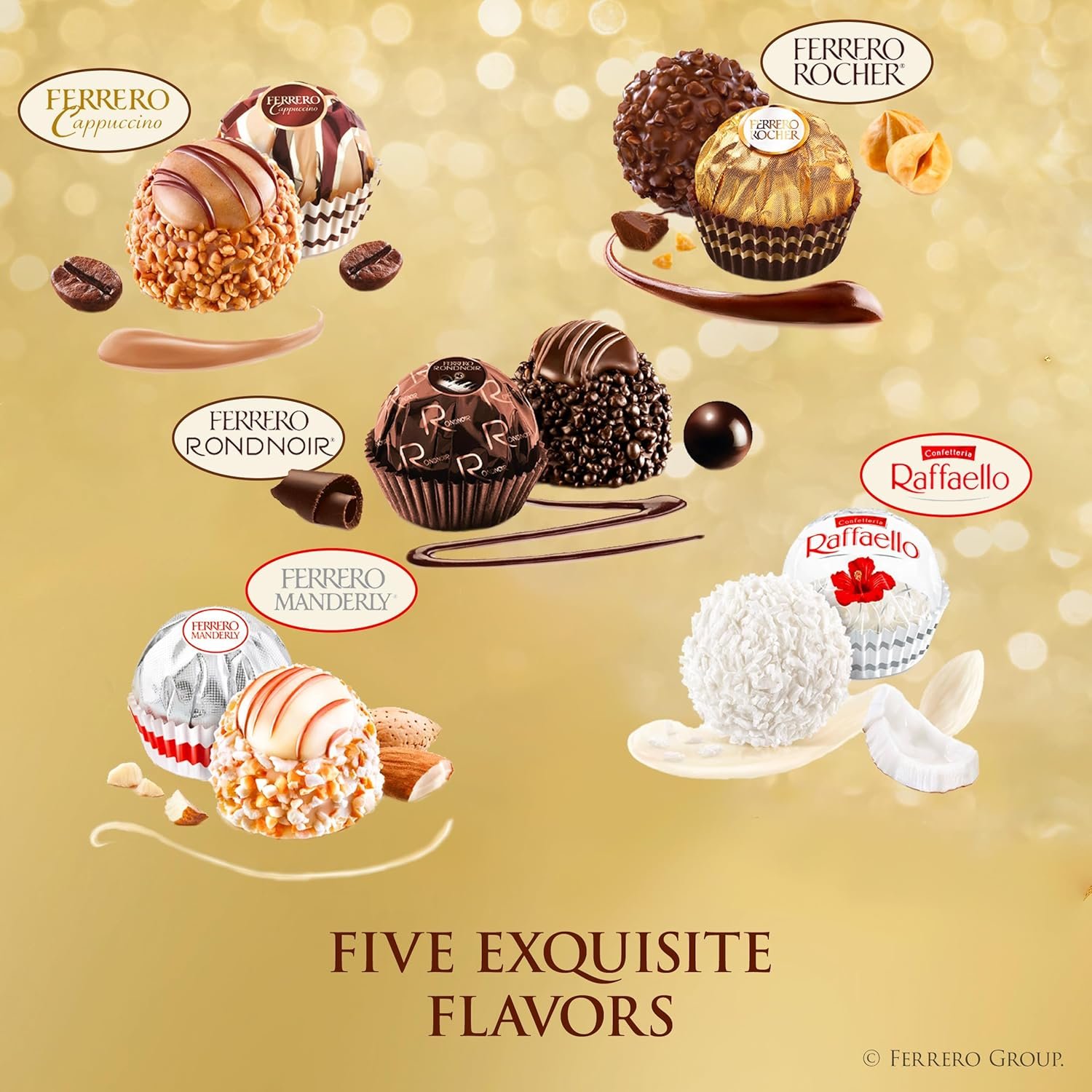 Ferrero Collection Valentine's Heart Gift Box, 14 Assorted Dark, Coconut, Almond, Cappuccino Gift Box, 5.1 oz - Image 4