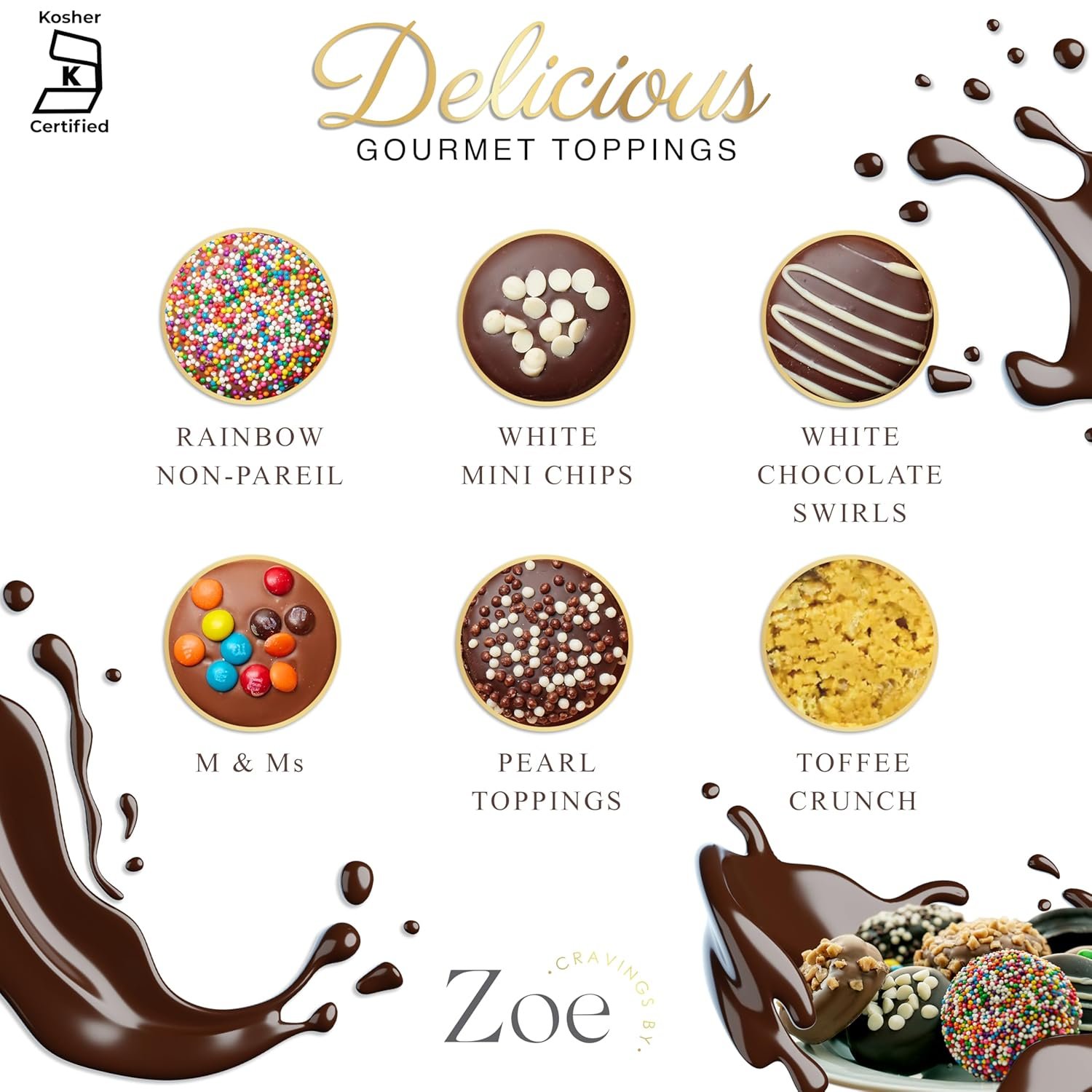 CRAVINGS BY ZOE Birthday Chocolate Covered Cookies Gift Basket | 6 Count | Kosher Milk & Dark Belgian Chocolate Gourmet Food Gift Box | Thank You, Candy Gifting Men Women Him Her Mom - Image 4