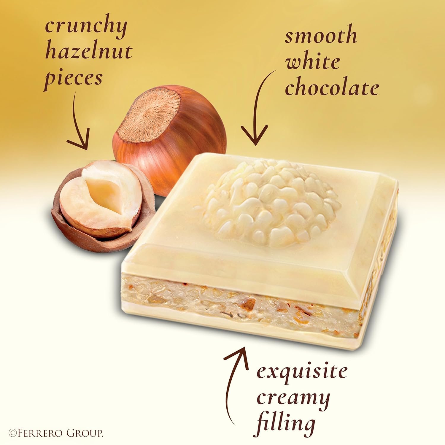 Ferrero Rocher Premium Chocolate Bars, 8 Pack, White Chocolate Hazelnut, 3.1 oz Each - Image 4
