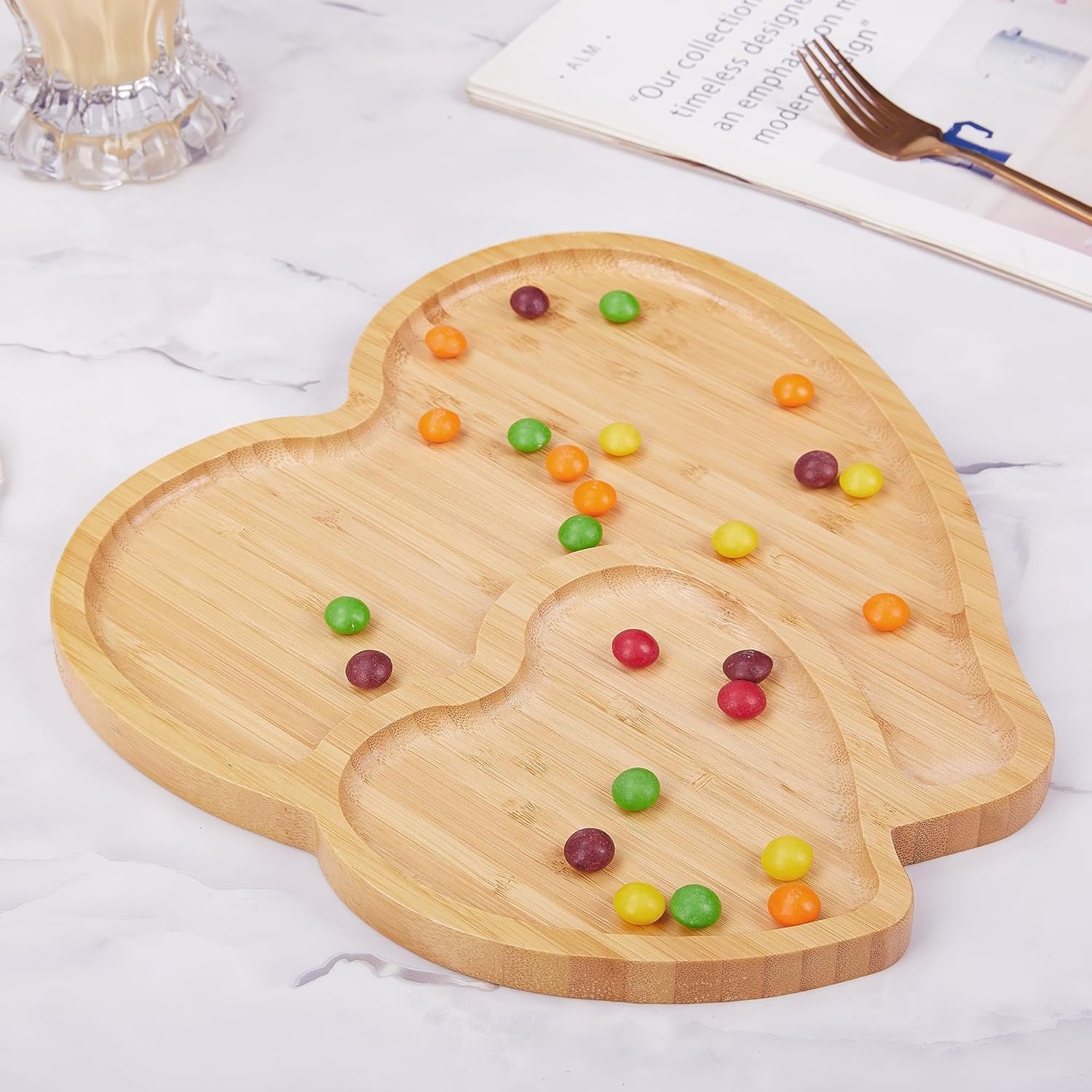 Heart Shaped Charcuterie Board, Heart Cutting Board Serving Platter Valentines Cheese Tray for Valentine's Day Decor Kitchen Accessories 10.63" L x 10.63" W - Image 6