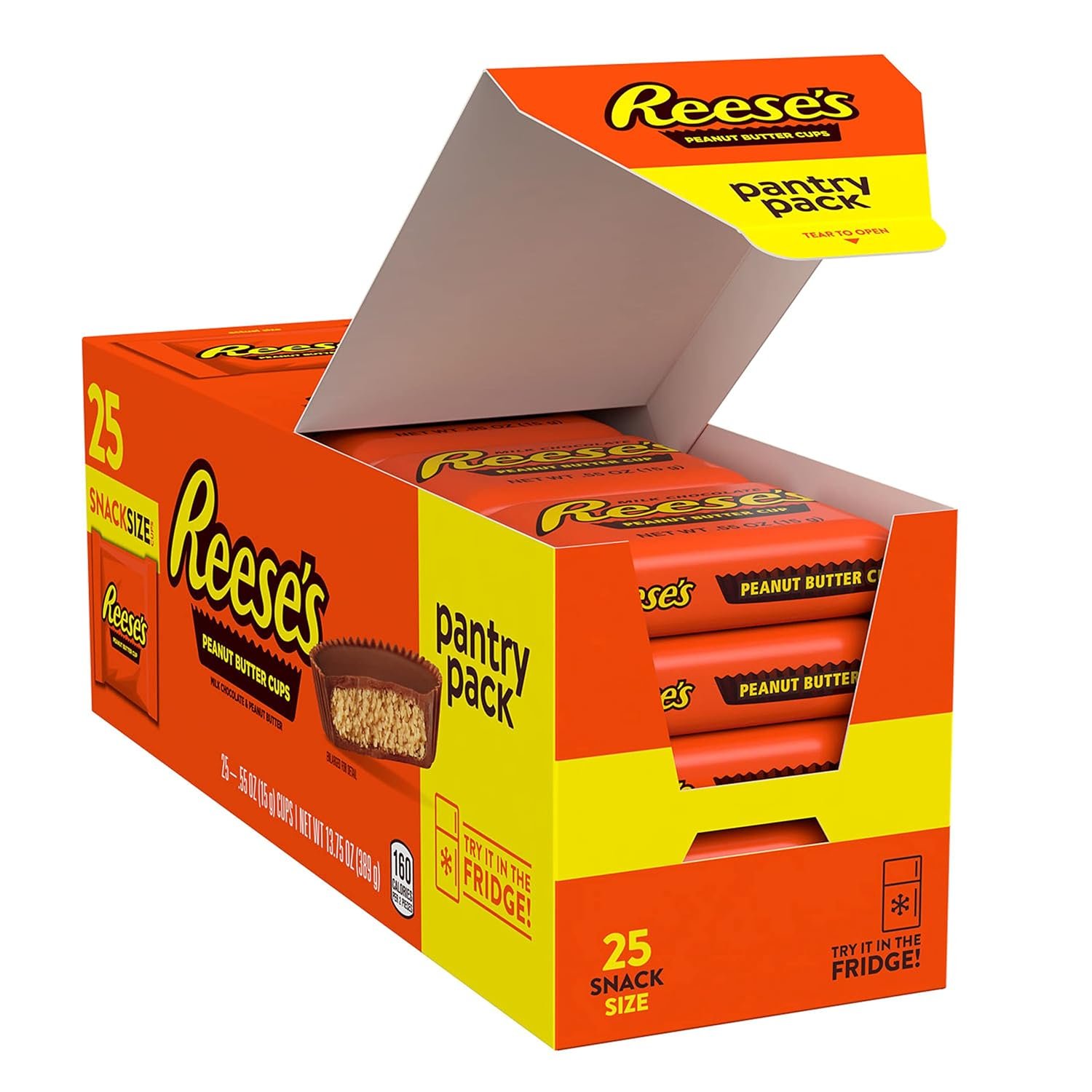 REESE'S Milk Chocolate Snack Size Peanut Butter Cups, Candy Pantry Pack, 13.75 oz (25 Pieces) - Image 3