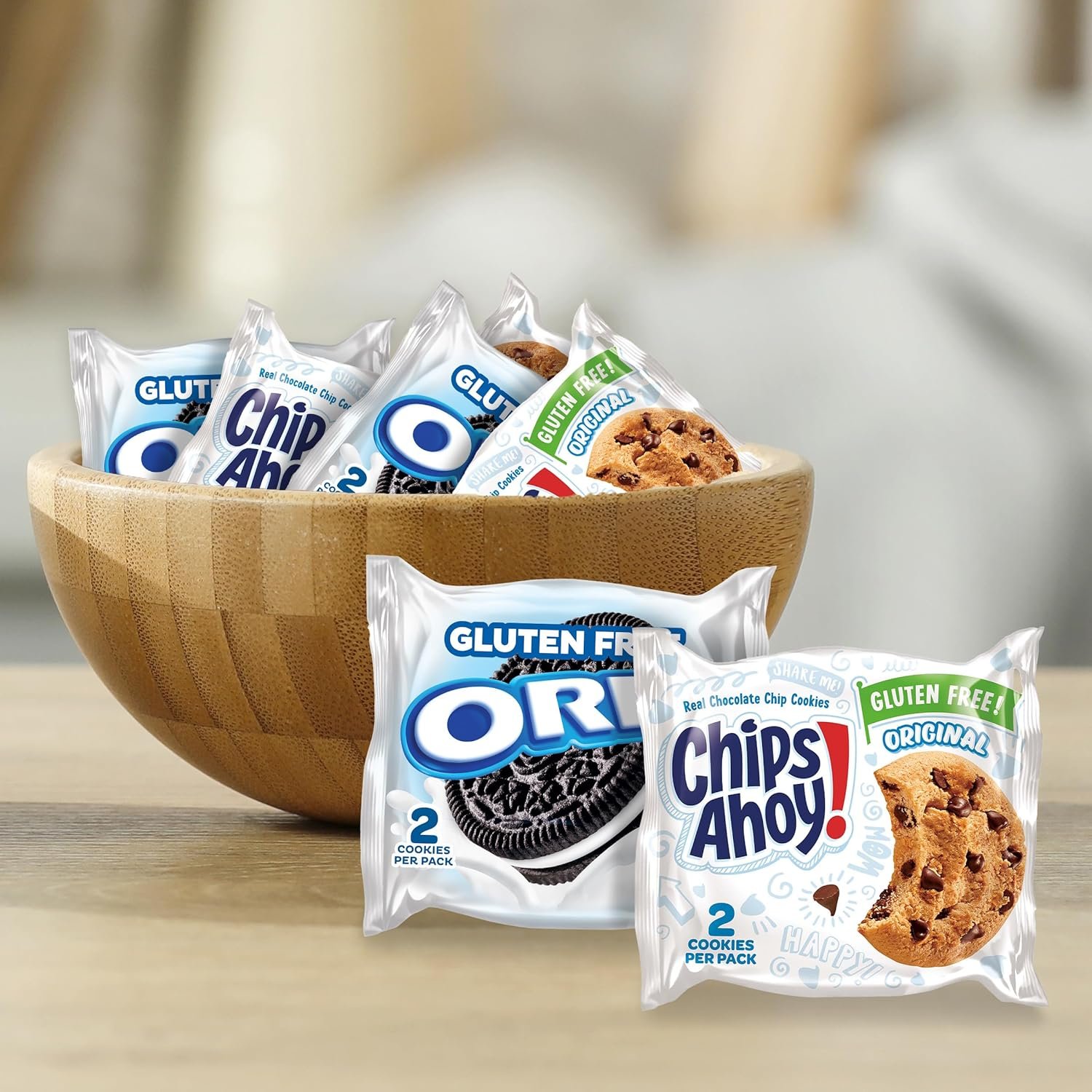 OREO Chocolate Sandwich Cookies & Chips AHOY! Chocolate Chip Cookies Gluten Free Cookies Variety Pack, 20 Snack Packs - Image 5