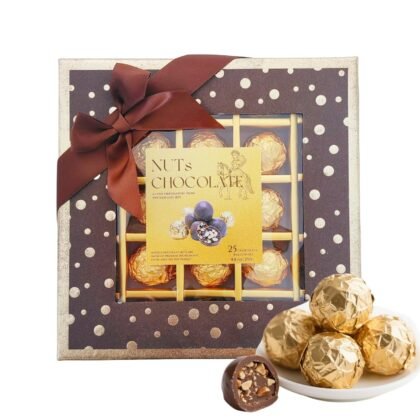 Gourmet Chocolate truffles,25 Count,chocolate gift box,Individually Wrapped,8.8oz/250g,Chocolate Covered Nuts,Birthday For Women and Men