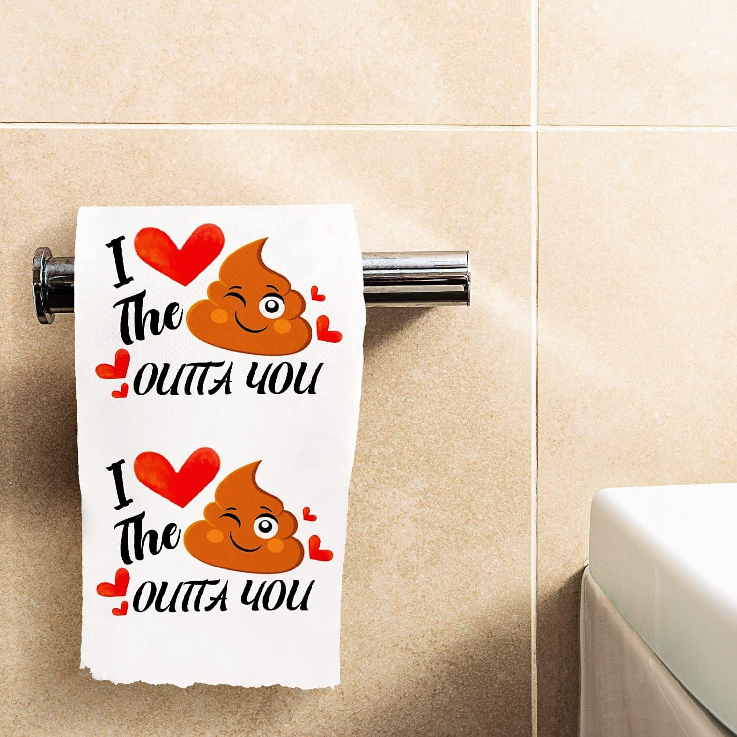 2 Rolls Funny Toilet Paper Romantic Novelty Toilet Paper Heart Funny Gag Gift for Boyfriend Girlfriend Friend Sister on Anniversary, Wedding - Image 3