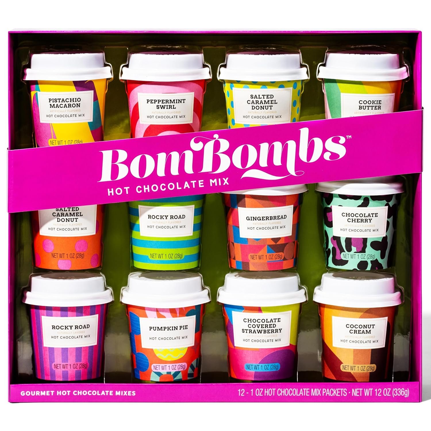 BomBombs, Hot Chocolate Mix Gift Set with Mini Cup Packaging, Dessert Flavors Include Rocky Road, Cookies Butter, Pumpkin Pie & More, Set of 12 - Image 7