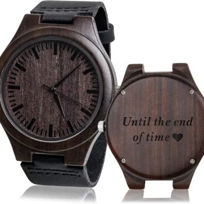 Engraved Wooden Watch Unique Wedding Gifts Anniversary for Husband Boyfriend Until The End of Time