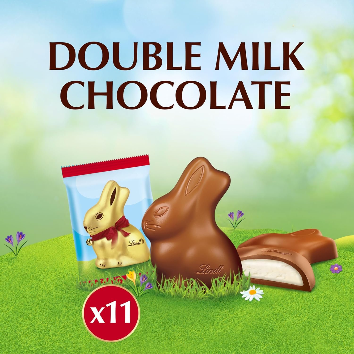 Lindt GOLD BUNNY Creamy Milk Chocolate Candy Bunnies, 11 Pieces, 3.9 oz. Bag - Image 3