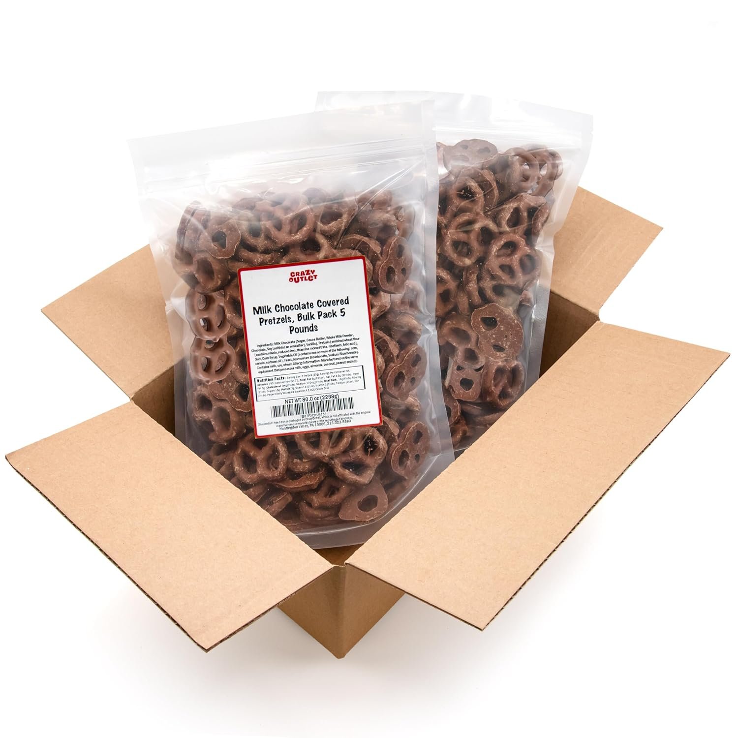 Milk Chocolate Pretzels - 5 Pound Bulk Pack - Chocolate-Covered Pretzels for Office Bowls, Snacking, and Gifting - Sweet & Salty Snack - Crunchy Holiday Treat - Image 7