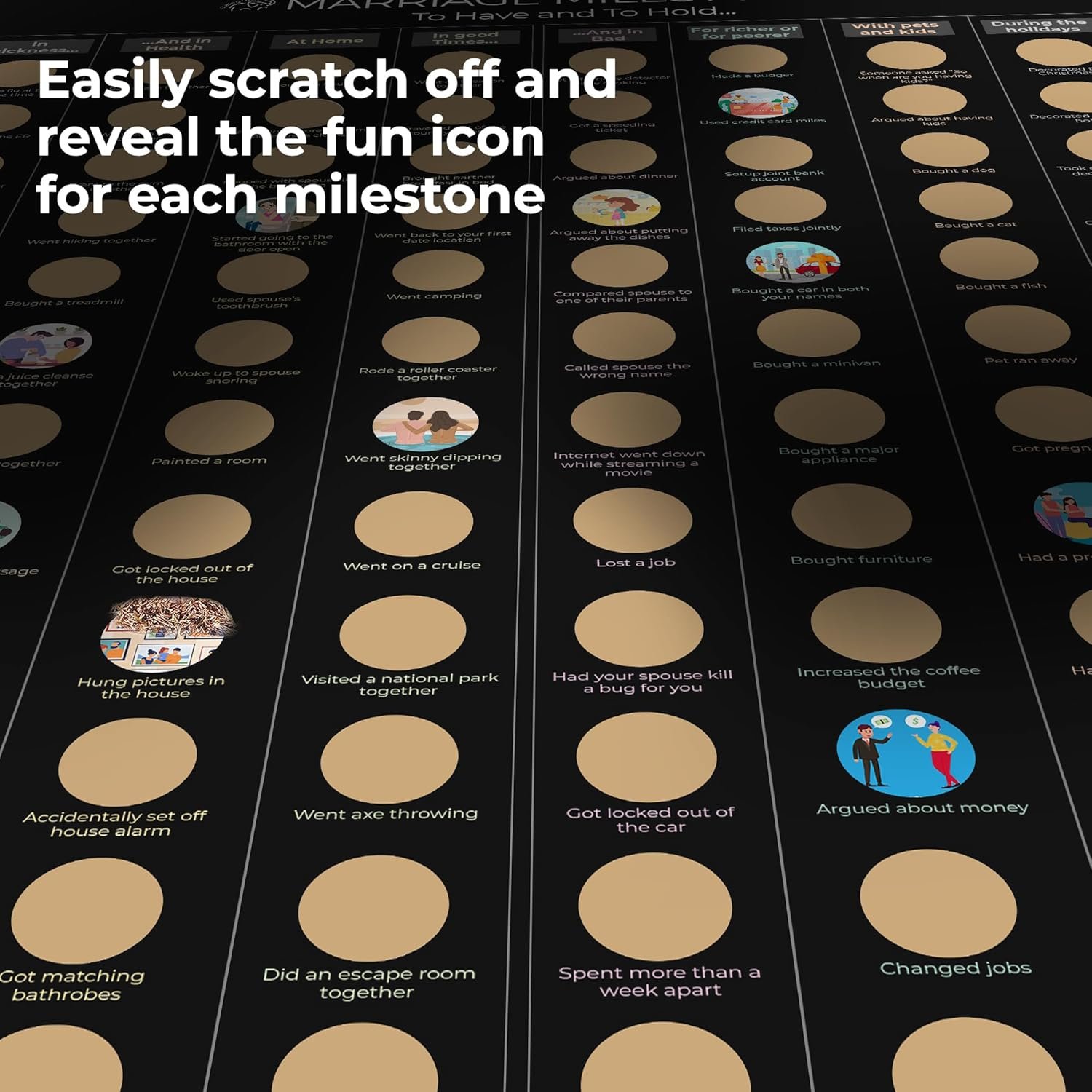 Celegreat Marriage Milestone Scratch Off Poster | Wedding Gift | Newlywed Gift | Bucket List for Couples - Image 6